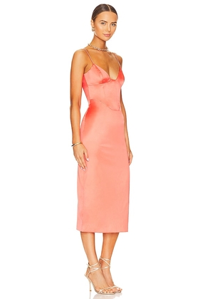 Bardot Ayla Midi Dress in Coral. Size 10. Also in 4, 8.