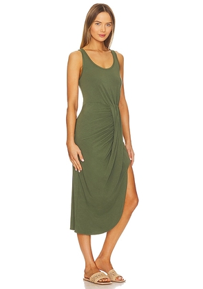 Bobi Faux Wrap Dress in Olive. Size S. Also in XL, XS.
