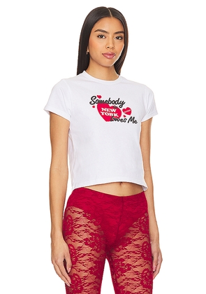 GUIZIO New York Loves Me Tee in White. Size M. Also in L, S, XL, XS, XXL, XXS.