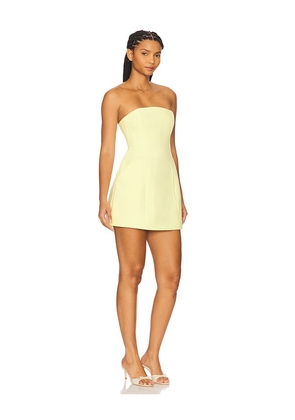 Bardot Karoline Hourglass Mini Dress in Lemon. Size 4. Also in 10, 12, 6, 8.