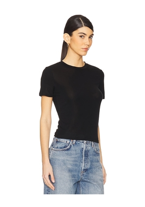 AGOLDE Ronya Layering Rib Tee in Black. Size M. Also in L, S.