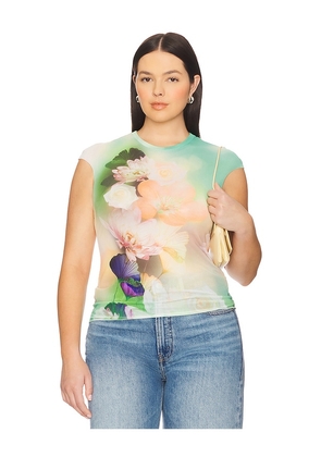 AFRM Nina Top in Green,Blush. Size 1X. Also in 2X, 3X, L, M, S, XL, XS, XXS.