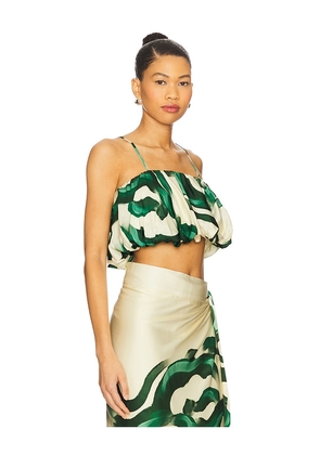 Eugenia Fernandez Tanzani Crop Top in Lemon,Green. Size L. Also in XL, XS.