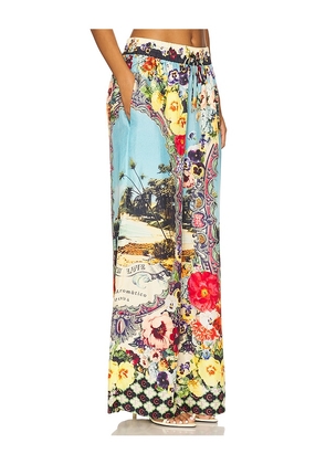 Camilla Straight Leg Pant in Blue. Size L. Also in M, S.