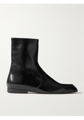 KHAITE - Colt Glossed-leather Ankle Boots - Black - IT36,IT36.5,IT37,IT37.5,IT38,IT38.5,IT39,IT39.5,IT40,IT40.5,IT41