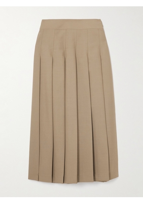 RÓHE - Pleated Wool-blend Midi Wrap Skirt - Neutrals - FR 34,FR 36,FR 38,FR 40,FR 42,FR 44