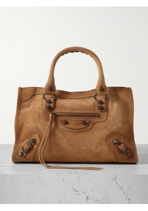 Balenciaga - Le City Small Embellished Nubuck Tote - Brown - One size