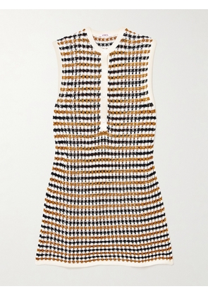 Eres - Tempo Inedite Striped Crocheted Cotton-blend Mini Dress - Yellow - FR 36,FR 38,FR 40,FR 42