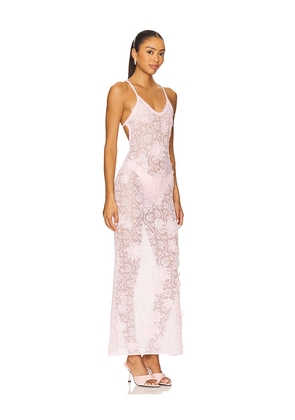 SNDYS Vesper Maxi Dress in Blush. Size L. Also in M, XS, XXL.