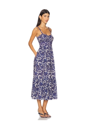 Ulla Johnson Nadine Cami Midi Dress in Blue. Size 0. Also in 10, 2, 6.
