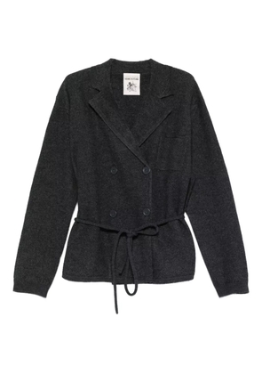 Semicouture belted double-breasted cardigan - Grey