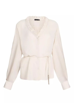 LIU JO Better ruffled georgette shirt - Neutrals