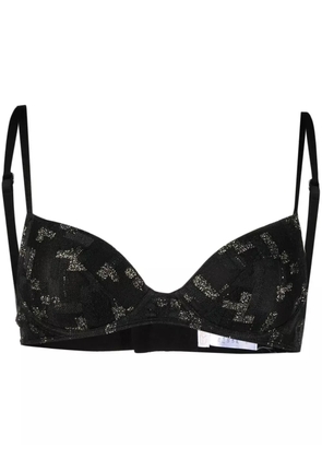ERES metallic-threading embroidered bra - Black