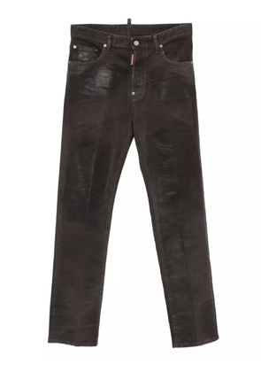 DSQUARED2 Bull Leatherette faded-patchwork jeans - Brown