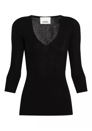 ISABEL MARANT ribbed V-neck top - Black