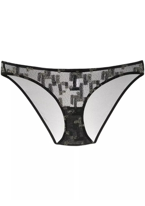 ERES semi-sheer design briefs - Black