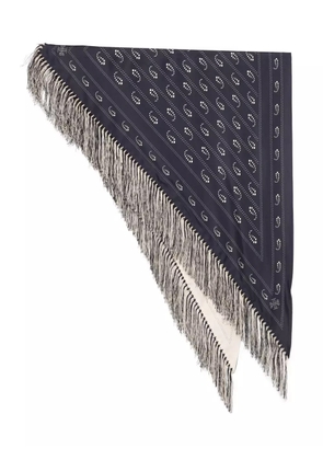 Tory Burch paisley-print fringed scarf - Blue