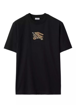 Burberry Equestrian Knight-check cotton T-shirt - Black