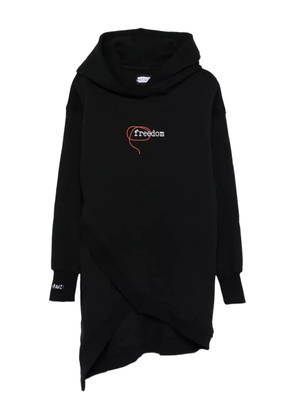 HAMZA Japan 3.0 asymmetric-hemline hoodie - Black