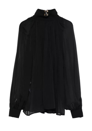 Elisabetta Franchi high-neck embellished blouse - Black