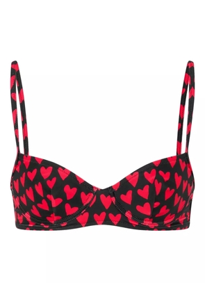 Moschino heart-print bikini top - Black