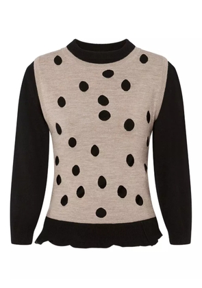 Moschino polka-dot ruffled sweater - Black