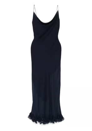 ROTATE BIRGER CHRISTENSEN ruffle-trim chiffon maxi dress - Blue