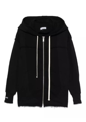 HAMZA frayed zip-up hoodie - Black