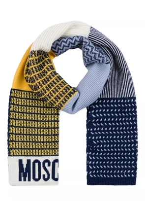Moschino striped-pattern scarf - Yellow