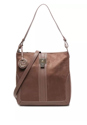 V°73 Georgia suede leather-trimmed shoulder bag - Brown