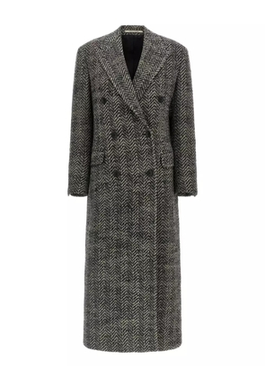 Tagliatore herringbone double-breasted coat - Black