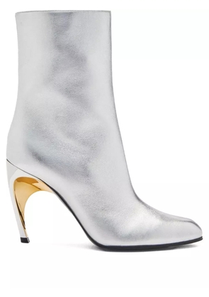 Alexander McQueen Armadillo 95mm leather ankle boots - Silver