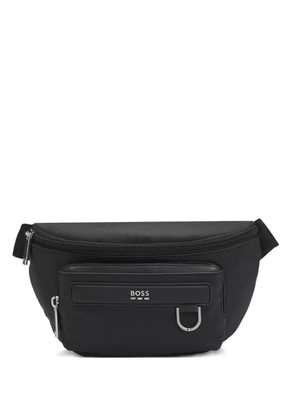 BOSS logo-plaque belt bag - Black