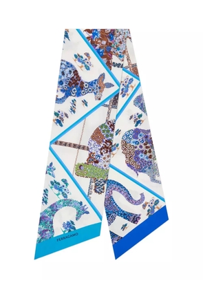 Ferragamo floral silk scarf - Blue