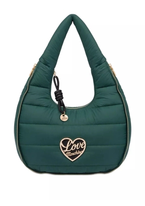 Love Moschino quilted heart-plaque shoulder bag - Green