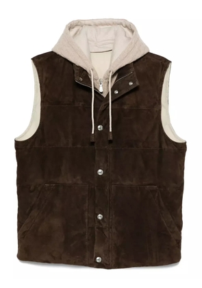 Eleventy suede quilted gilet - Brown