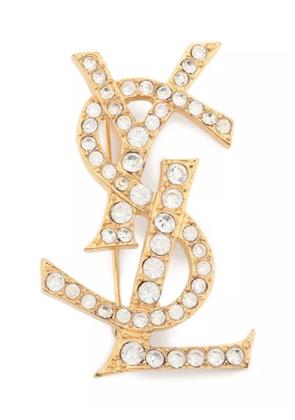 Saint Laurent Pre-Owned Cassandre embellished brooch - Gold