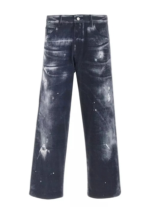Emporio Armani distressed print jeans - Blue