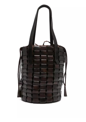 DRAGON DIFFUSION leather woven bucket bag - Brown