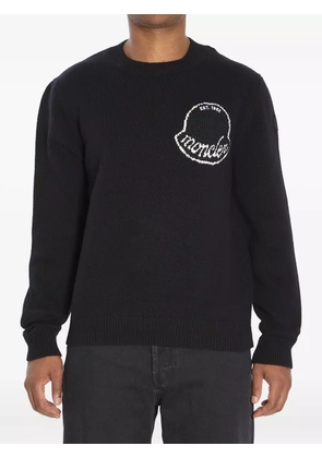 Moncler logo-intarsia sweater - Black