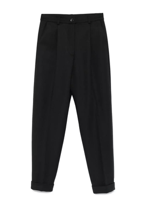 ALPHA STUDIO pleated turn-up cuffs trousers - Black