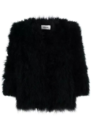 Yves Salomon single-breasted feather jacket - Black