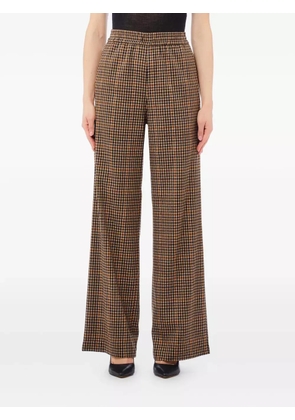 LIU JO gingham-check straight-leg trousers - Brown