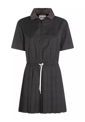 【関税&送料込】Miu Miu Grey Velour Mini Dress Miu Miu Velour Mini-dress In Grey | ModeSens