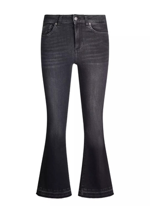 LIU JO logo-plaque frayed jeans - Black