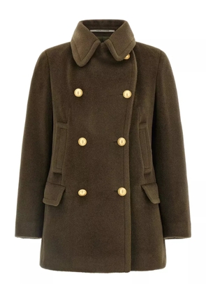 Tagliatore double-breasted button-detail coat - Green