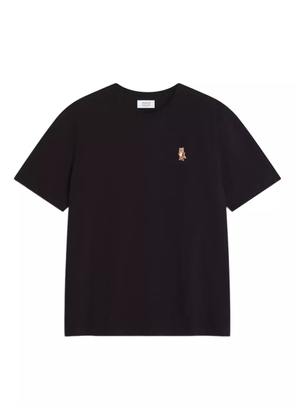 Maison Kitsuné fox-embroidered T-shirt - Black