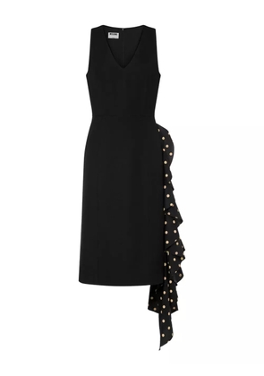 Moschino polka-dot ruffled mini dress - Black