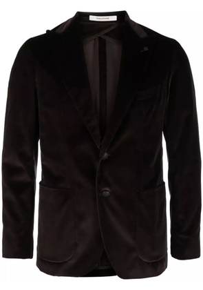 Tagliatore single-breasted velvet blazer - Brown