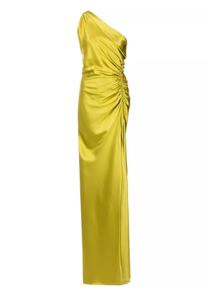 Michelle Mason one-shoulder silk gown - Green